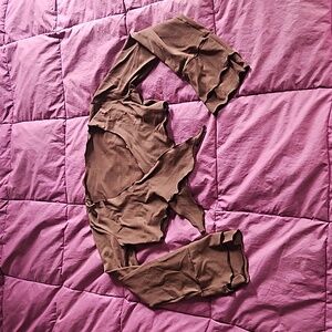 Bluefish sport chocolate brown mesh ballet style tie-front shrug w bell sleeves